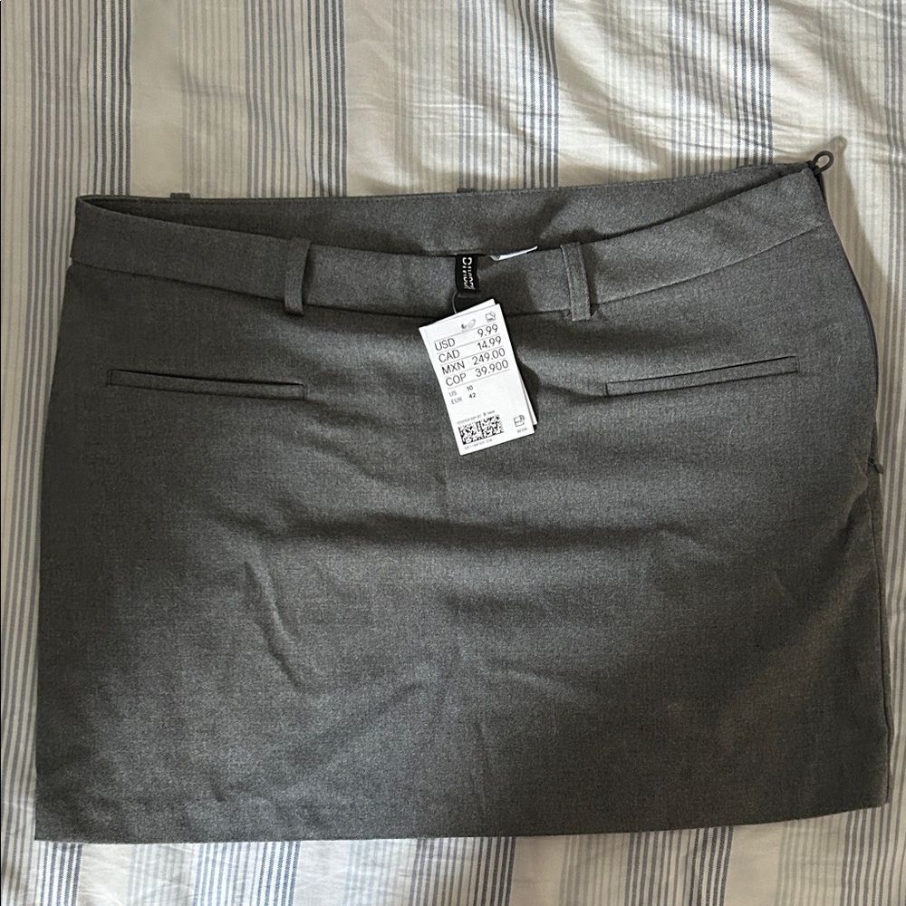 Divided Charcoal Mini Skirt